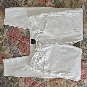 J.Crew White Womens Jeans Size 29 Midrise Skinny Stretch Finished Edge Hem